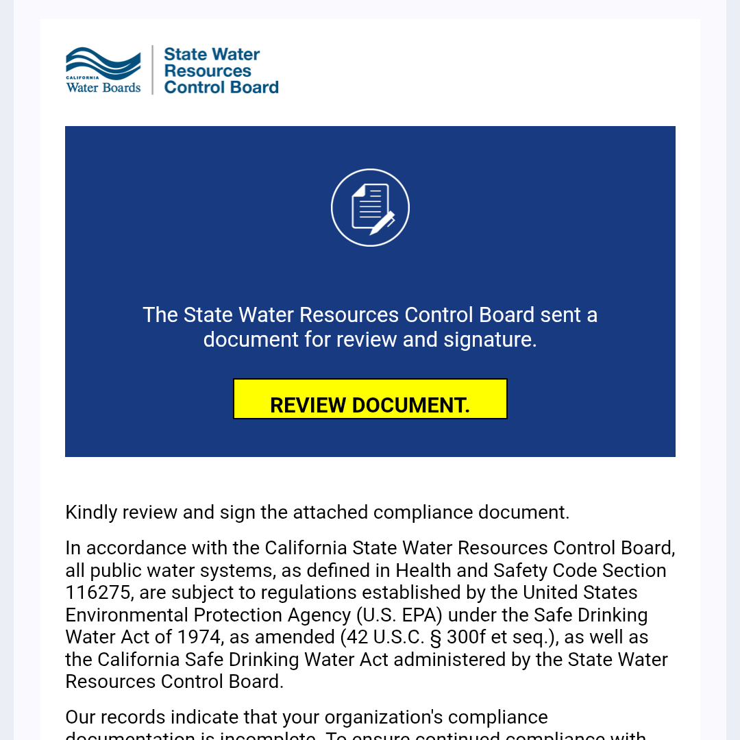 Fraudulant Email Example
