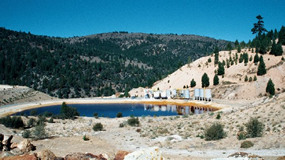 Looking at Biphasic Treatment System from above Pond 1, October 2000