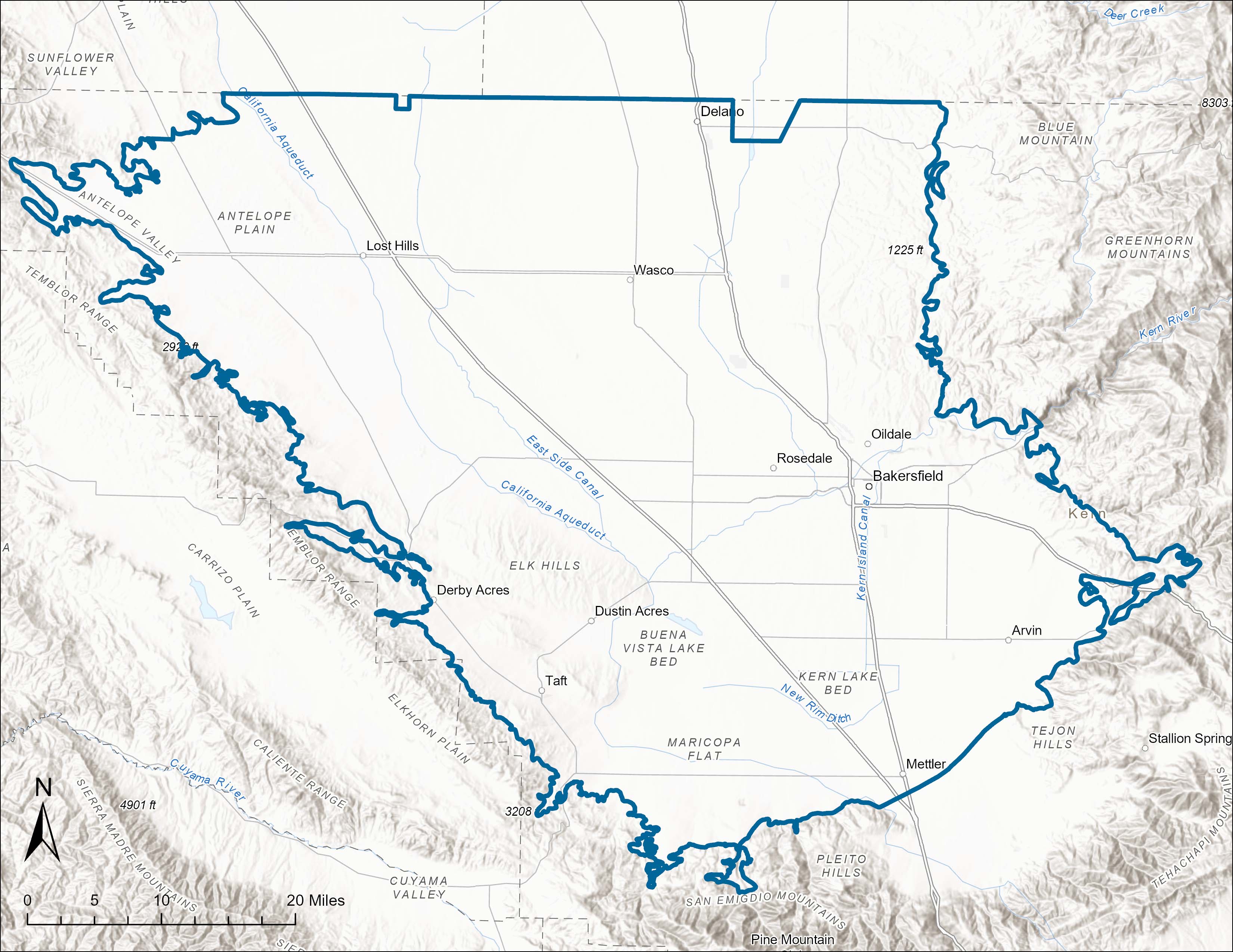 Left: The Kern County Subbasin 