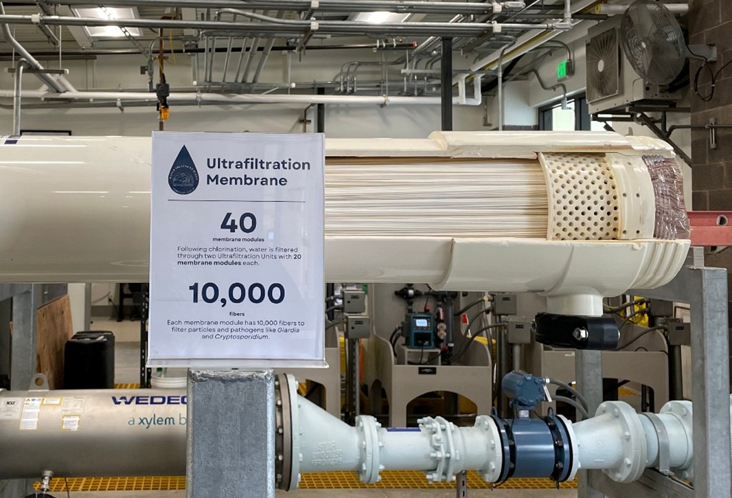 Filtration equipment at the new drinking water treatment plant