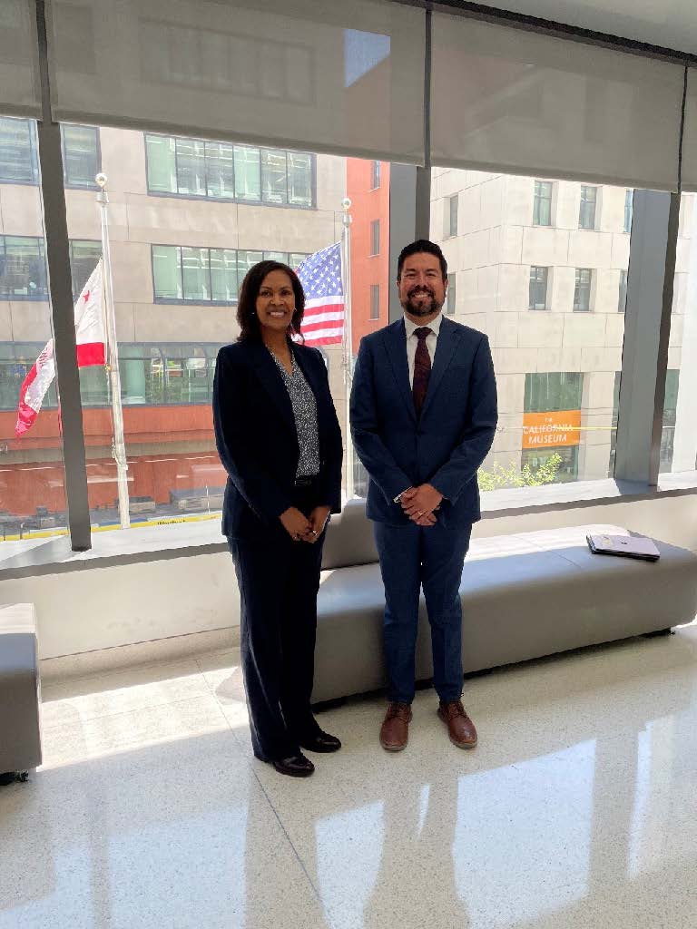 Nichole Morgan and Chair E. Joaquin Esquivel