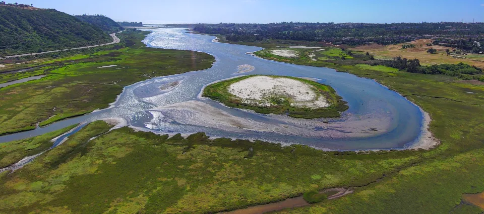 The Batiquitos Lagoon estuary in Carlsbad, California