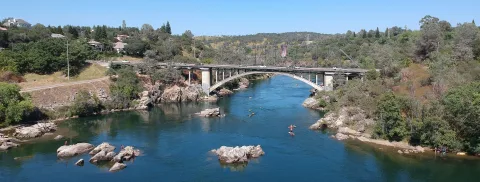 The Rainbow Bridge over Lake Natoma near Sacramento, California