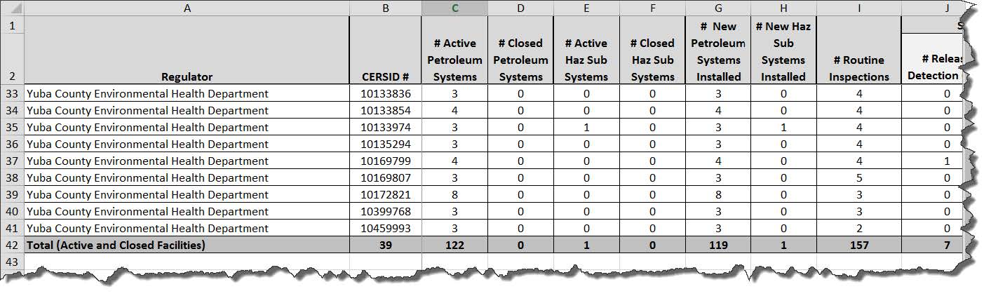 Screenshot of the report displaying the details under the ‘Breakdown Detail’ tab