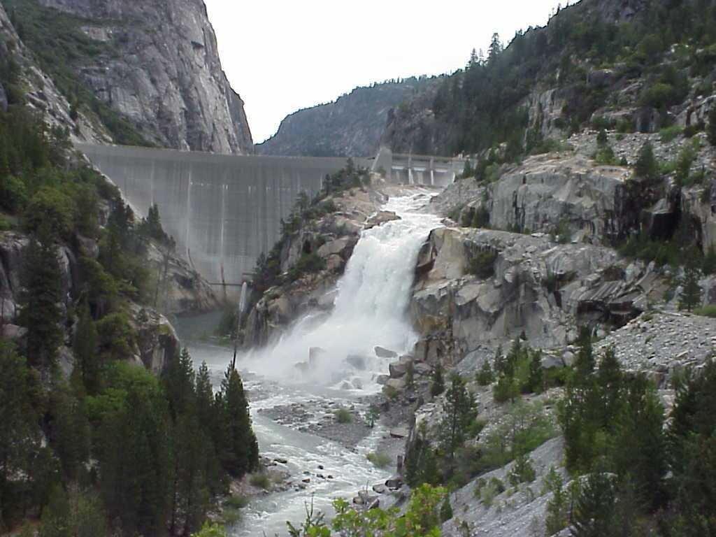 Donnells Reservoir Spilling into the Middle Fork Stanislaus River